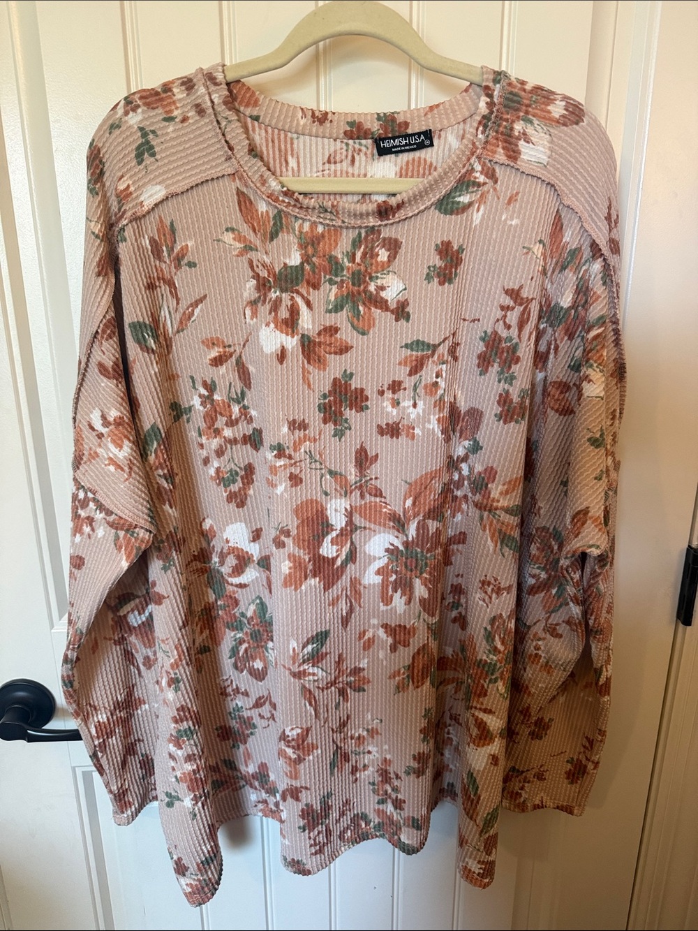 HEIMISH USA Floral Urban Ribbed Long Sleeve Top